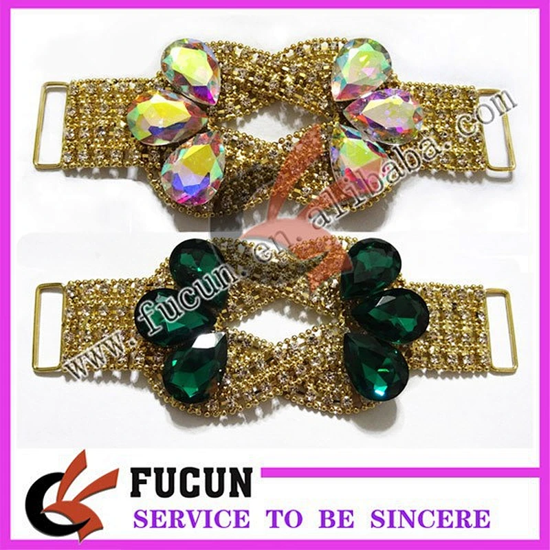 wholesale colorful rhinestone connectors for swimwear
