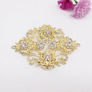 Wholesale Gold Design Rhinestone Head Muslim Brooch Hijab Scarf Pin