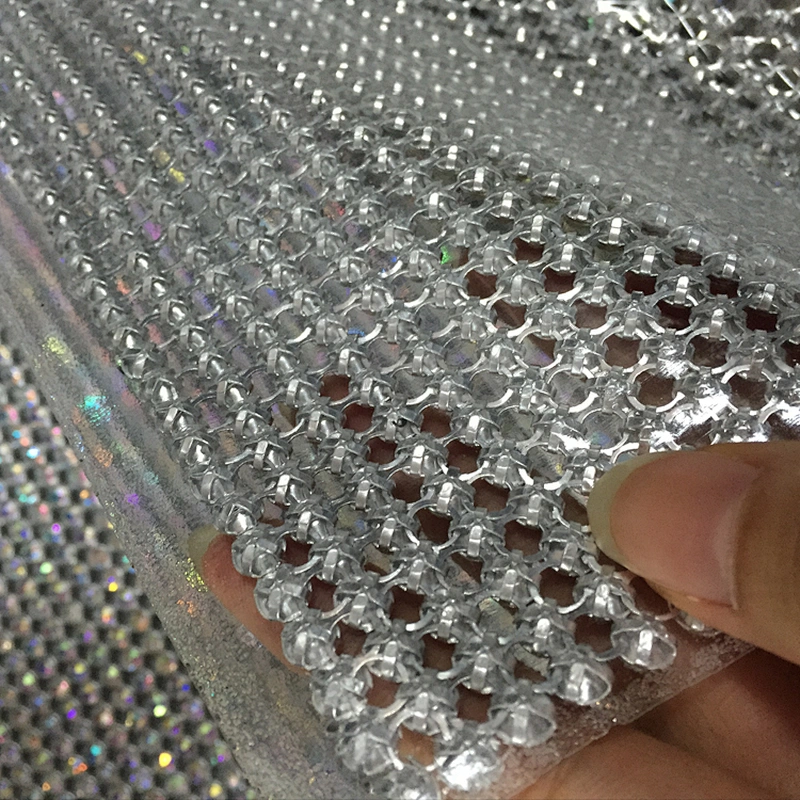 High Quality Shoe Decoration Hot Fix AB Crystal Rhinestone Sheet Mesh Design