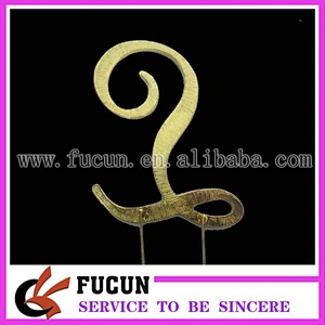 gold bling rhinestone letter L cake topper for cake decoration