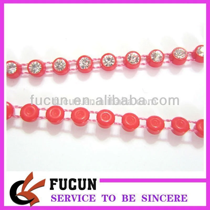 customize colorful plastic decorative rhinestone banding trimming best selling products