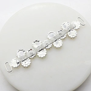 Silver Plated Crystal Rhinestone pearl Bikini Connector Diamond Swimwear Connector