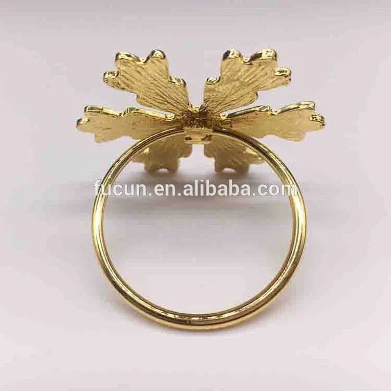 Wholesale fashion design Metal gold plating Napkin Ring for wedding