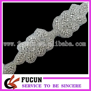 Wedding Rhinestones Applique/Bridal Sash Appliques/Rhinetones Trimming hand embroidery designs