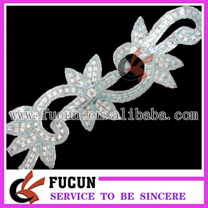 Fashion wedding dress decorations rhinestone beads appliques to sew