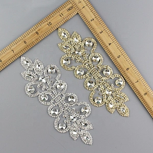 Decorative DIY wedding dress sewing clothing crystal applique rhinestone patches
