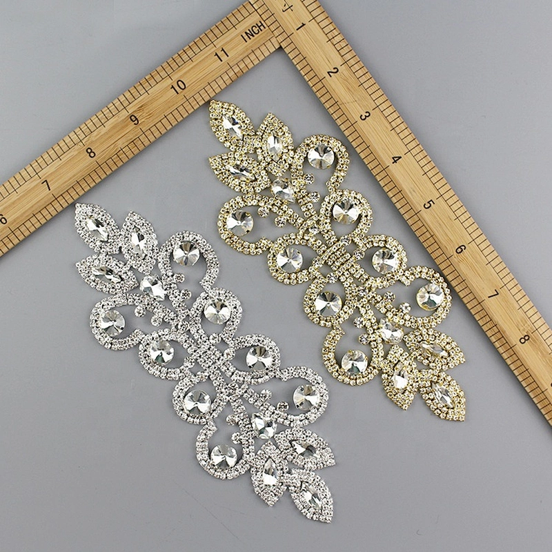 Decorative DIY wedding dress sewing clothing crystal applique rhinestone patches