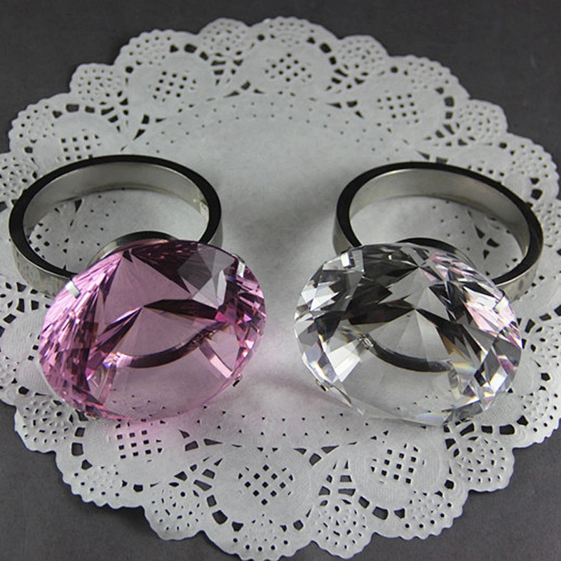 Fancy favor crystal glass diamond napkin rings for hotel folding napkins decors