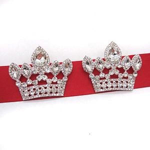 Sparkly rhinestone crown brooch pin for Wedding Bouquet Bridal Sash Embellishment Dress Applique