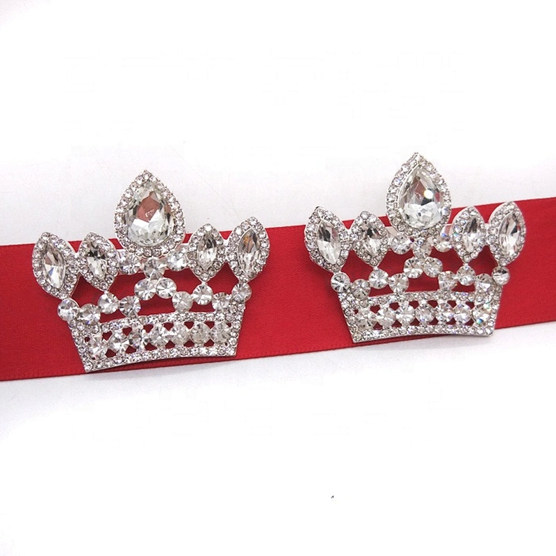 Sparkly rhinestone crown brooch pin for Wedding Bouquet Bridal Sash Embellishment Dress Applique