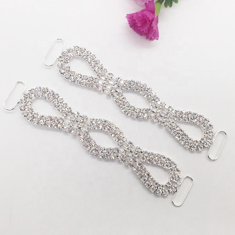Hot Sale Wholesale Decorative Silver Rhinestone Bikini Connector for Swimsuit