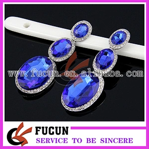 Fancy fashion jewelry design purple color silver plated hanging earrings for girls