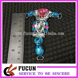Fashion colorful rhinestone acrylic shoelace charm shoe accessories for ladies summer sandals