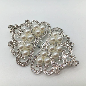 fashion decorative wedding jewelry rhinestone pearl clasp closure buckles