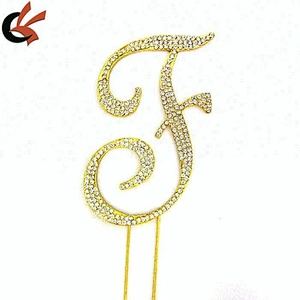 GOLD Plated Rhinestone Monogram Letter 