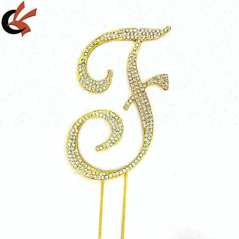 GOLD Plated Rhinestone Monogram Letter 