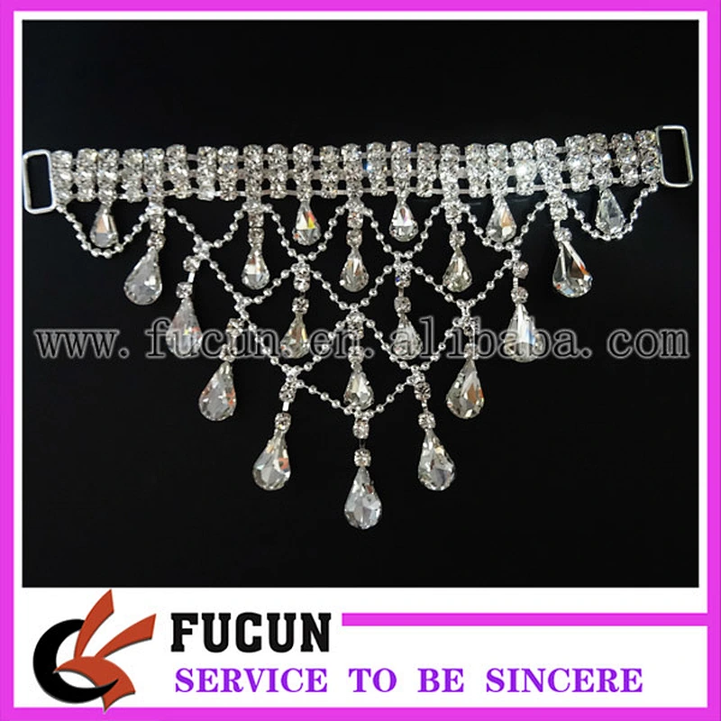 wholesale mesh shape crystal G string jewels back rhinestone connectors