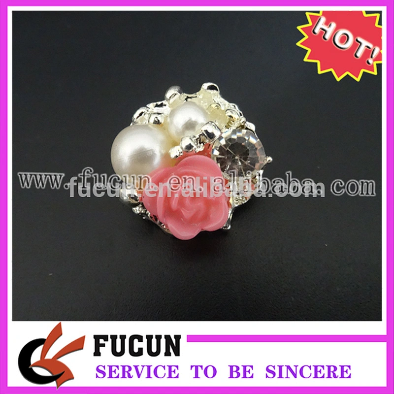 cheap flower rhinestone colorful pearl brooch, small pearl brooch pin