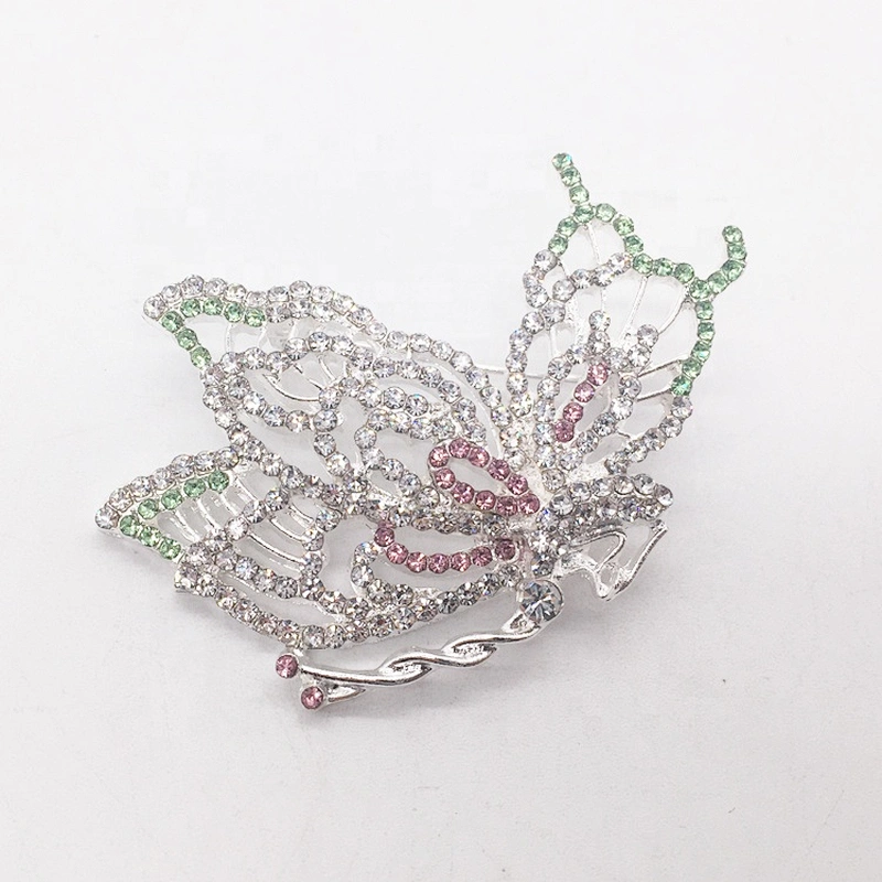 Custom Made Fashion Rhinestone Butterfly Shape Insect Brooches for Girls