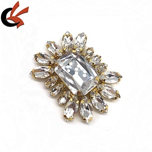 Fashion Vintage style Clear crystal gold base diamante shoes buckles