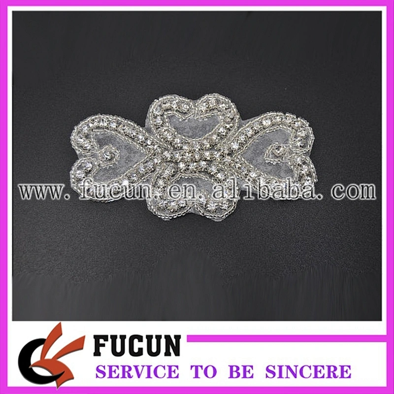Vintage Style Rhinestone Crystal Bridal Ribbon Belt Headband Applique