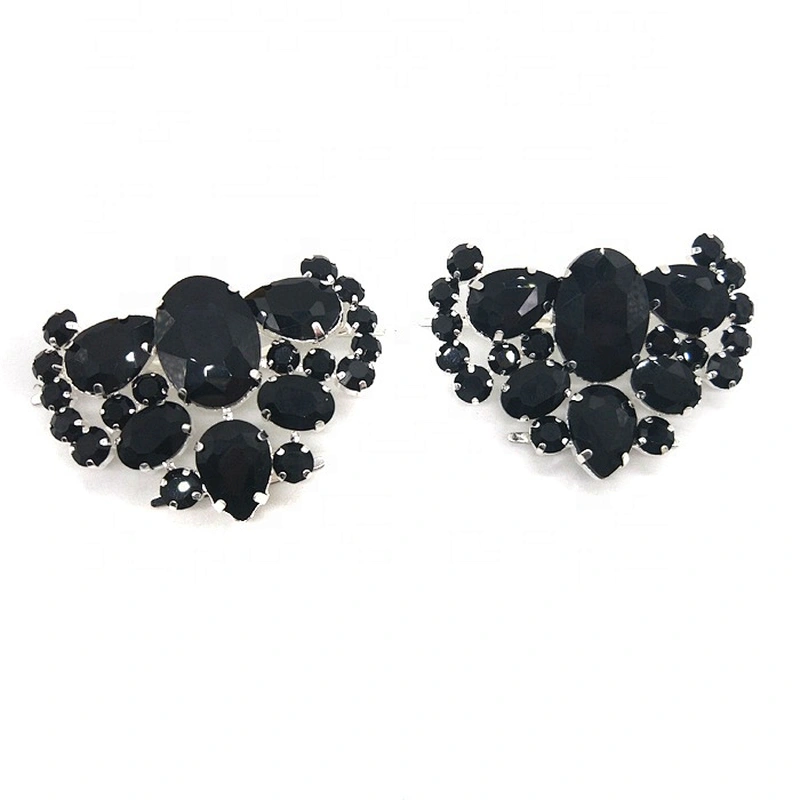 2019 New Antique Black glass rhinestone decorative shoe buckles