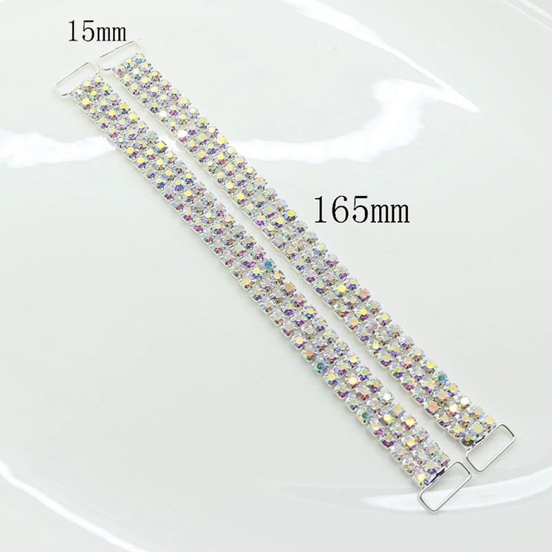 Factory High quality AB Crystal Color 165MM 3 Rows Charm Chain bikini Connector