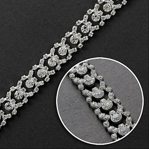 wholesale fashion crystal fancy stone chain trimming for bags and shoes