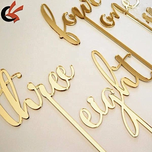 Party Decoration Laser Cutting Acrylic Mirror Birthday Cake Topper Table Number
