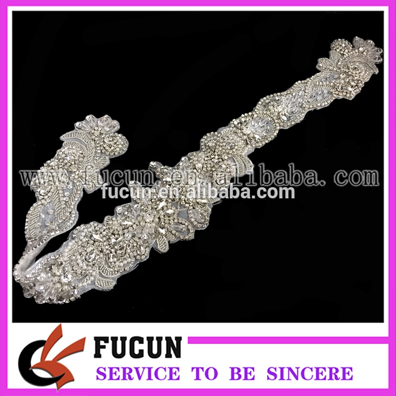 Gorgeous Bridal Applique Pearl Diamante Applique Beaded Motif Rhinestone Trim