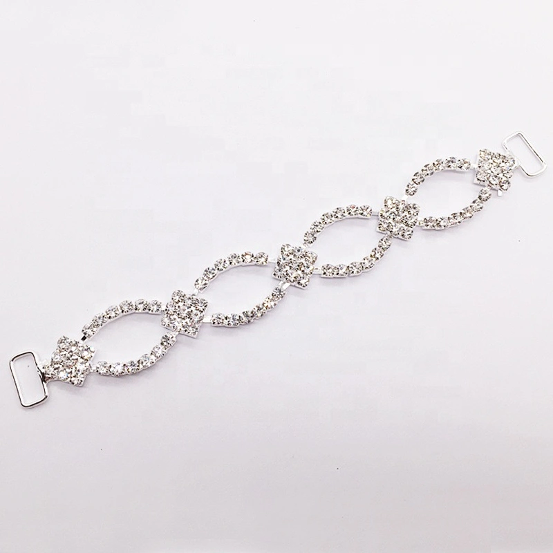 Oval Framed Rhinestone Pave Swimsuit Beauty Contest Bikini Connector