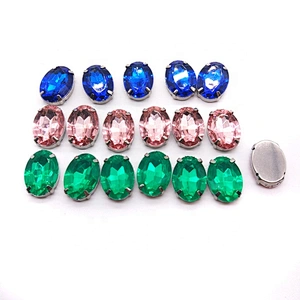 flat back sew on oval acrylic rhinestone for garment DIY decoration