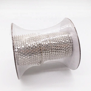 high quality fancy rhinestone cup chain roll 3mm gold settings empty cup chain