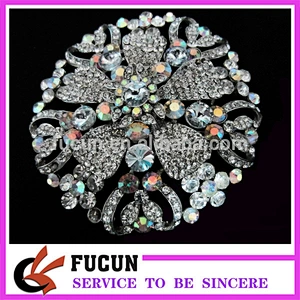 fashion crystal artificial flowers brooches pin decoration for diamond wedding