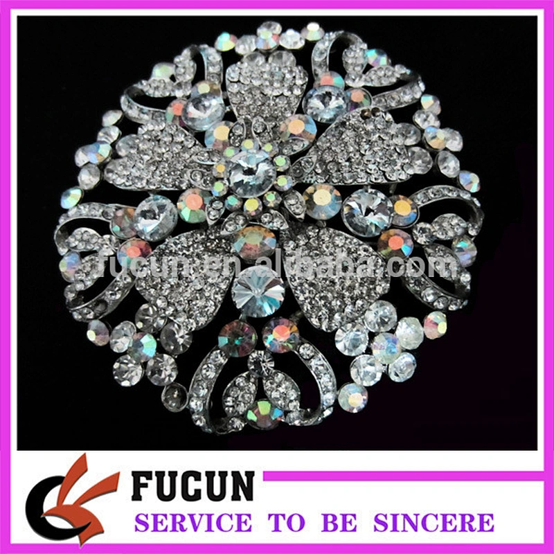 fashion crystal artificial flowers brooches pin decoration for diamond wedding