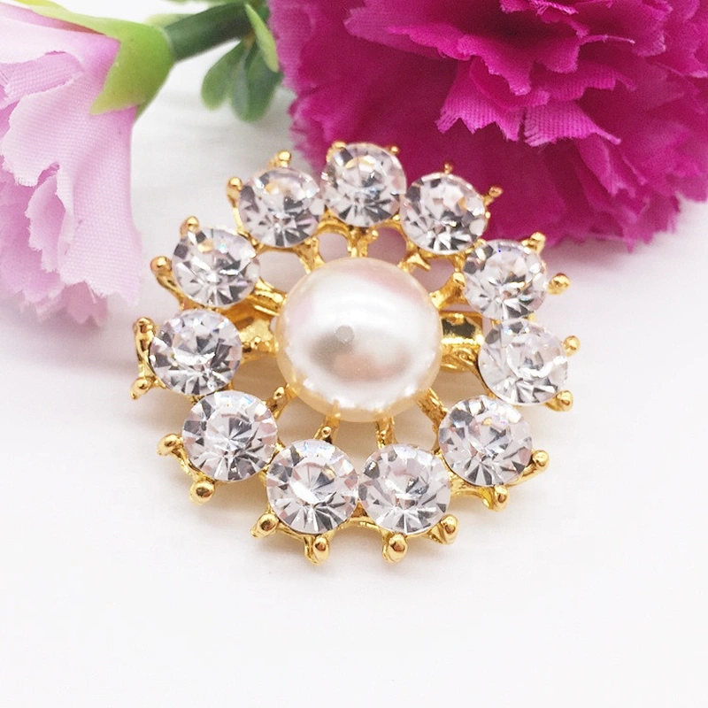 fashion cheap small size korean pearl brooch for wedding invitation card
