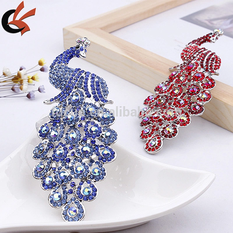 Wholesale rhinestone Large Peacock Brooch pin for Party