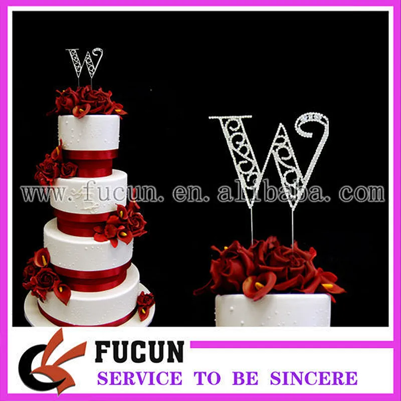 2018 Marvellous alphabet w rhinestone cake toppers for wedding
