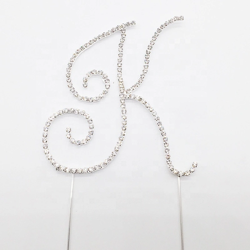 Happy Birthday Silver Letter Rhinestone Cake Topper Birthday Cake Supplies Decorations