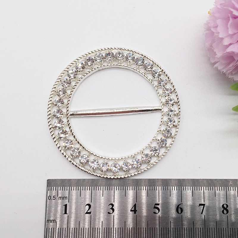 High quality 58mm diamond crystal wedding chair brooch sash rhinestone ribbon buckle