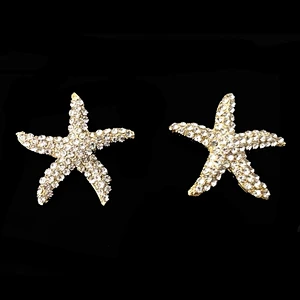 Popular wholesale shinny fashion Wedding Invitation Starfish Rhinestone Buckles With Slider Back
