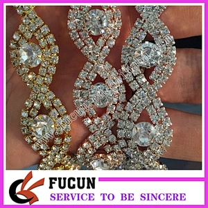 Rhinestone Applique Crystal Trim for Bridal Sash