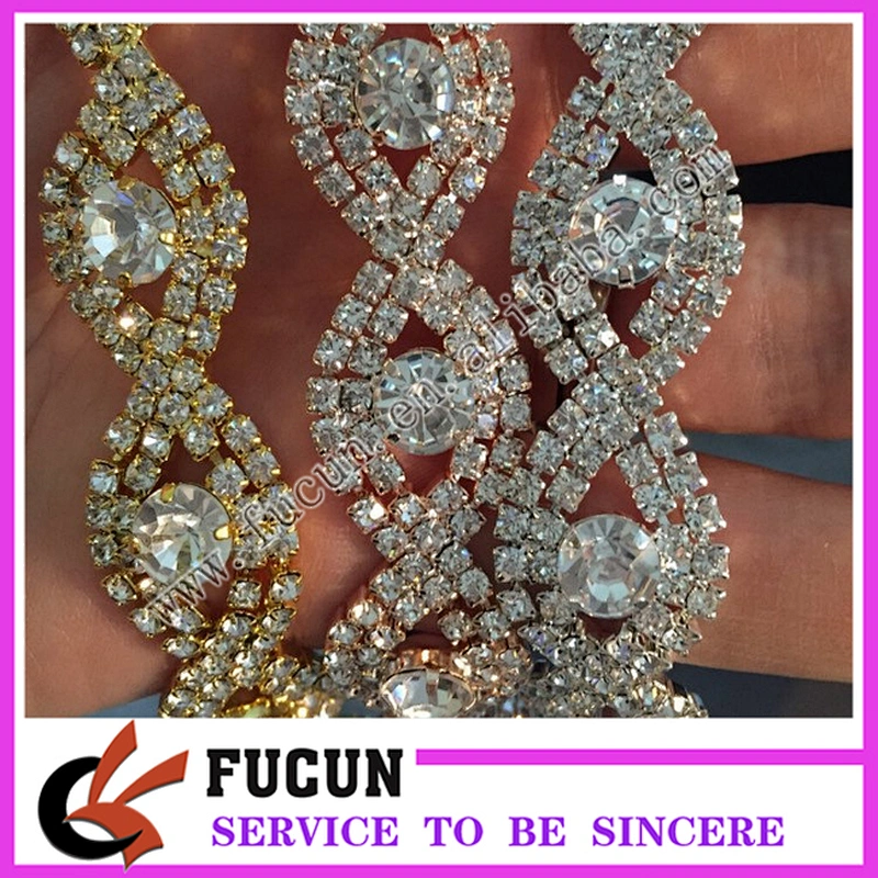 Rhinestone Applique Crystal Trim for Bridal Sash