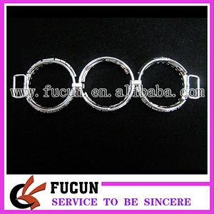 crystal round ring connected rhinestone bikini connectors