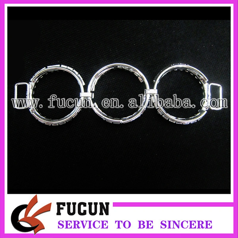 crystal round ring connected rhinestone bikini connectors