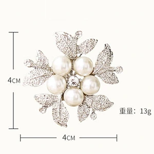 fashion wedding jewelry style diamond flower brooch for party decoration
