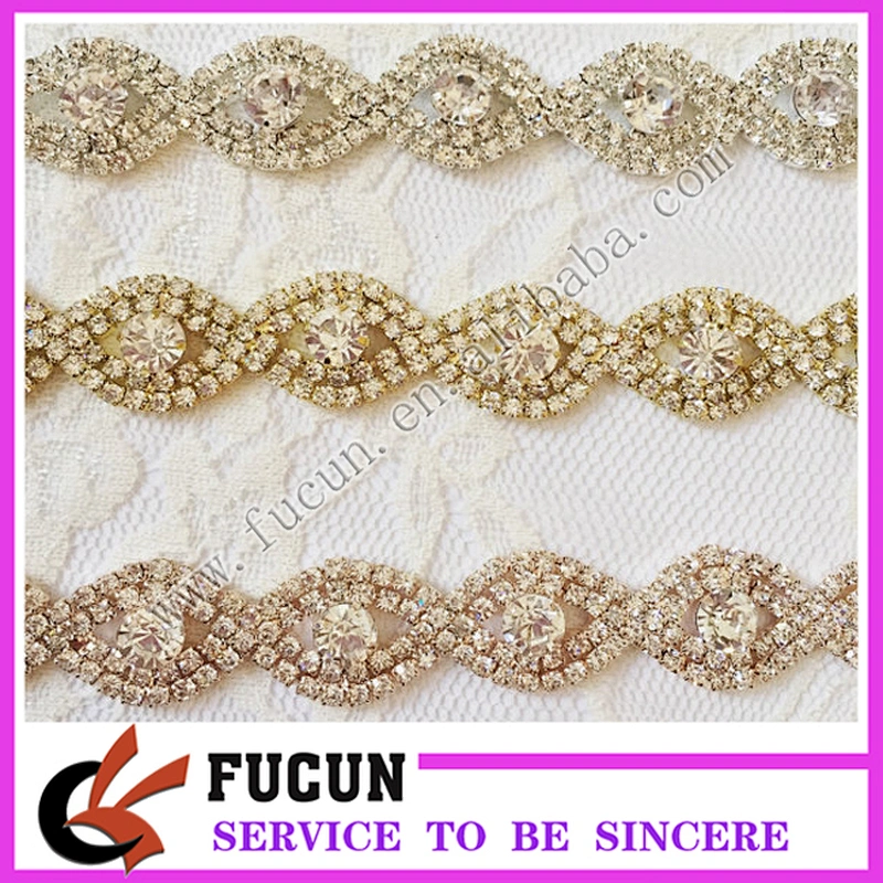 Rhinestone Applique Crystal Trim for Bridal Sash