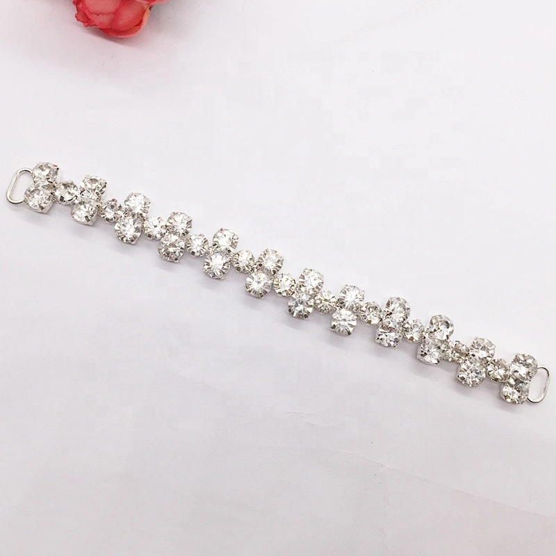 Clear flower crystal rhinestone connector for bikini