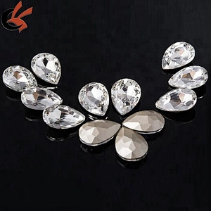 point back drop crystal without hole or without hole