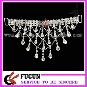 Fashion decorative metal bikini accessory crystal rhinestone bikini connector for swimwear